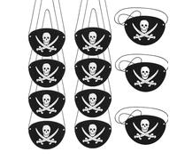 ZHAOYCSH Parches de Ojo Pirata, 30 PCS Parche de Ojo Negro de Fieltro Ajustable para Adulto y Niño, Máscara de Calavera,Accesorios para Fiesta de Halloween, Cosplay y Temática Navideña.