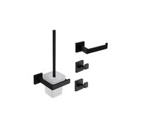 ZHAUPMCB Agarraderas baño Juego de Accesorios de baño con Estante de Pared, Soporte para Rollo de Papel higiénico, Gancho para Bata, toallero, Barra con aro(4 Piece Set D)