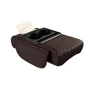 ZHAUPMCB Reposabrazos para Coche con Cojín Elevador Y Portavasos, Bolsillo Lateral De Almacenamiento para El Interior del Coche, Almohadilla De Altura del Brazo(Coffee Brown)