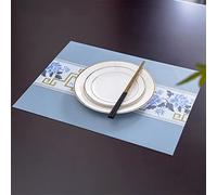 ZHCHAO - 2 piezas de tapete de mesa de comedor para el hogar, vajilla, tazón, posavasos, decoración del hogar, estilo chino, tapete de mesa, aislamiento térmico (color: argento, tamaño: 30 x 40 cm)