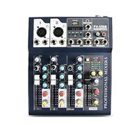 ZHCHAO 4 canales digital Cable DJ Consola de la placa de sonido del mezclador de audio Controlador de la estación de mezcla de micrófono conectable