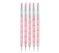 ZHCHAO 5 unids/set Nail Art End End Gel Silicone Talla Embalaje Build Cepillo Rhinestone Picking Dotting Pen Manicure Herramienta(Color:3-Pack)