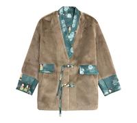 ZHCHAO Abrigo tipo suéter tipo chal for mamá de invierno con cárdigan de punto de felpa gruesa(XL)