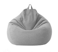 ZHCHAO Adultos Niños Bolsa de Frijoles Grande Silla Sofá Funda de sofá Tumbona Perezosa Interior Sin Relleno Sillas de sofá Tatami Muebles de Sala de Estar(Gray,80)