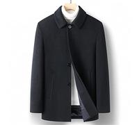 ZHCHAO Autumn and Winter In The Young Men's Double-Sided Wool Tweed Coat Lapel Goose Down Lining Business Casual Cashmere Jacket(3-Pack,XXL)