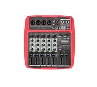 ZHCHAO B6-mx MEZCLADOR DE AUDIO DE LA TARJETA DE MEZCLA DE LA TARJETA DE 6 CANALES PORTÁNS DE 6 CANALES EXTRADA DSP 48V Phantom Power admite BT(Rosso)