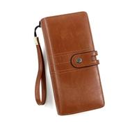 ZHCHAO Bolso de Mano ID Monedero Monedero de Mujer Correa Larga con Cremallera(Brown)