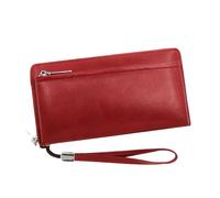 ZHCHAO Bolso de mano largo con doble tirador for mujer, capa intermedia de alta capacidad, gran ranura for dinero(Rosso)