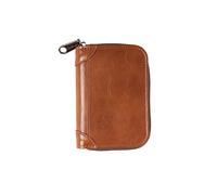 ZHCHAO Bolso for Tarjetas de Hombre de múltiples capacidades Bolso Porta Tarjetas con Cremallera Vintage con múltiples Ranuras(Brown)