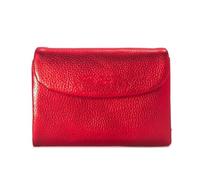 ZHCHAO Cartera Corta de Cuero Genuino, Cartera pequeña Brillante for Mujer, Bolso de Tarjeta Tipo Billetera Cero de Piel de Vaca de Capa Superior for Mujer(Rosso)