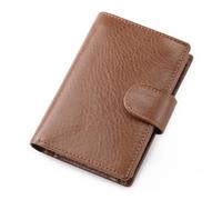 ZHCHAO Cartera Corta de Tres Pliegues for Hombre, Bolso de Cuero Vertical con Capa de Cambio de Estilo Retro