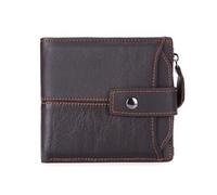ZHCHAO Cartera Corta for Hombre con Clip for Varias Tarjetas y Cremallera, Bolsillo for Cambiar, Cartera for Varias Tarjetas(Brown)