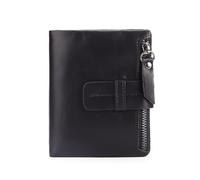 ZHCHAO Cartera Corta for Hombre con Parte Superior Suave y Clip Largo for Monedas con múltiples Tarjetas Vintage(Svart)