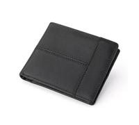 ZHCHAO Cartera for Hombre con Clip, Capa Superior Corta, multitarjeta, 2 Pliegues, Bolsa de identificación for Hombre(Svart)