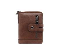 ZHCHAO Cartera for Hombre con función Retro Vertical, Hebilla con Cremallera, Ranura for Cambio, Cartera for Hombre(Brown-1)