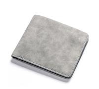 ZHCHAO Cartera for Hombre, Corta, Vintage, esmerilada, Doble, Vertical, Clip for Dinero(Gray)