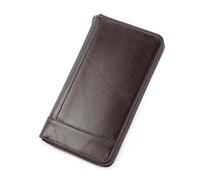 ZHCHAO Cartera for Hombre Estilo Retro Larga con múltiples Ranuras Primera Capa Bolsa for Tarjetas multifunción(Brown)
