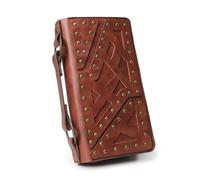 ZHCHAO Cartera Punk for mujer, cartera de mano larga con doble cremallera, Clip Phimon de mano de doble capa for mujer