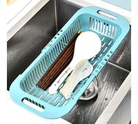 ZHCHAO - Cesta escurridora ajustable, escurridor de platos, escurridor expandible, estante de secado de frutas, verduras, cesta de lavado de cocina, herramienta organizadora de almacenamiento (A)