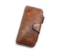 ZHCHAO Clip de Dinero for Hombre, Dinero Corto, Capa Baotou, Clip de Dinero Retro, Licencia de Conducir Informal(Brown)