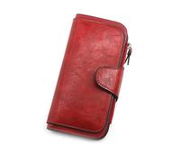 ZHCHAO Clip de Dinero for Hombre, Dinero Corto, Capa Baotou, Clip de Dinero Retro, Licencia de Conducir Informal(Rosso)