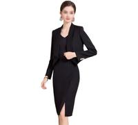ZHCHAO Conjunto de Traje Negro de Primavera, Falda, Lugar de Trabajo, Ventilador Maduro Ligero, Ropa de Mujer, Traje de Temperamento for Mujer(Small)