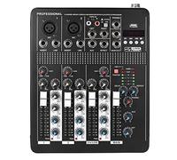 ZHCHAO Consola de mezcla de audio de línea de micrófono de 4 canales profesional con 3 bandas EQ 48V Poder fantasma Interfaz