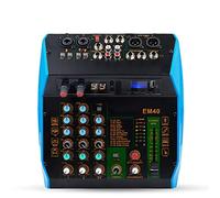 ZHCHAO Consola de mezcla de sonido Grabar la reproducción de la computadora 4 canales mezclador audio con ALMOHADILLA 99 Dsp Efecto for la PC de Guitarra Bass(Svart)