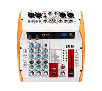 ZHCHAO Consola de mezcla de sonido Grabar la reproducción de la computadora 4 canales mezclador audio con ALMOHADILLA 99 Dsp Efecto for la PC de Guitarra Bass(Wit)