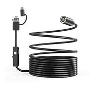 ZHCHAO Endoscopio de 5.0MP 14.2MM Cámara de inspección de enfoque automático Boroscopio industrial con 6 LED para inspección de desagües de tuberías(Size:5m)