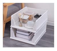 ZHCHAO - Estante de almacenamiento plegable para armario, ropa, estante de división en capas, apilable, cocina, juguetes, libros, organizador de almacenamiento (2 unidades de 43 x 33 x 14 cm)
