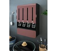 ZHCHAO - Estante de cocina montado en la pared, estante de especias multifuncional, caja de almacenamiento de condimentos sin perforación, caja de condimentos de alta capacidad (Argento)