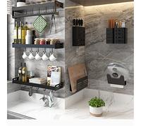 ZHCHAO - Estantes de cocina sin perforaciones para colgar en la pared, suministros de condimentos, soporte Daquan, estante de almacenamiento multifuncional (500 x 130 x 30 cm)