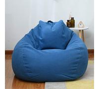 ZHCHAO Funda de sofá Grande, pequeña, Perezosa, Bolsa de Frijoles, Funda para sillas de sofá, sin Relleno, Tela de Lino, sillón, Asiento, Bolsa de Frijoles(BLU,M)