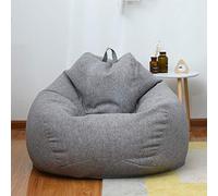 ZHCHAO Funda de sofá Grande, pequeña, Perezosa, Bolsa de Frijoles, Funda para sillas de sofá, sin Relleno, Tela de Lino, sillón, Asiento, Bolsa de Frijoles(Gray,L)