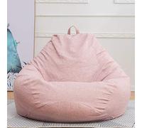 ZHCHAO Funda de sofá Grande, pequeña, Perezosa, Bolsa de Frijoles, Funda para sillas de sofá, sin Relleno, Tela de Lino, sillón, Asiento, Bolsa de Frijoles(Roze,M)