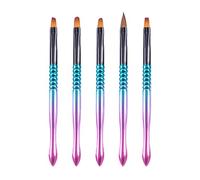 ZHCHAO Gradiente 3/5 unids colores mango de arte arte pintura dibujo gel extensión cepillo manicura francés consejos redondo pluma pluma