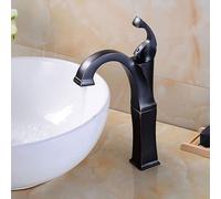 ZHCHAO - Grifo de lavabo de baño, grifo mezclador de lavabo de cocina de una sola manija para agua caliente y fría, grifo de fregadero de recipiente
