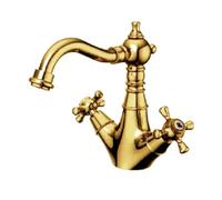 ZHCHAO - Grifo mezclador de cobre completo para lavabo de mano, grifo de pie, interruptor de pedal frío único, válvula de laboratorio