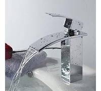ZHCHAO - Grifo mezclador para lavabo con mango recto y caño redondo