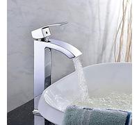 ZHCHAO - Grifo mezclador para lavabo de baño, grifo mezclador monomando sólido para lavabo caliente y frío