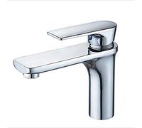 ZHCHAO - Grifo monomando para lavabo alto, latón macizo, grifo mezclador para lavabo de baño, grifo de encimera caliente y frío