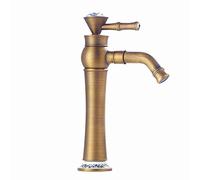 ZHCHAO - Grifo para fregadero de baño, con agujero de un solo mango, boquilla de cascada, montaje en cubierta de lavabo, bronce aceitado comercial
