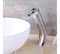 ZHCHAO - Grifo para lavabo de baño manos libres activado por movimiento, certificado, mezclador de calor y frío, acabado cromado