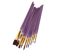 ZHCHAO - Juego de 10 pinceles de pintura de nailon para acuarela, acrílico, pintura al óleo