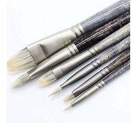 ZHCHAO - Juego de 6 pinceles de pintura de abedul para acuarela, pintura profesional al óleo, acrílico, suministros de arte decorativos