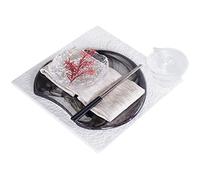 ZHCHAO Juego de vajilla de pintura de paisaje, juego de mesa de cerámica, plato occidental, mantel individual, servilleta y hebilla combinada