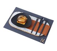 ZHCHAO Juego de vajilla rectangular de cerámica, con diseño occidental, con combinación de servilleta y hebilla