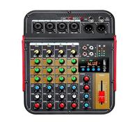 ZHCHAO Mezclador de Audio y Reverb Fuente de Alimentación 48V Mezclador de 6 Canales Tarjeta de Sonido DJ