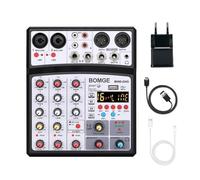 ZHCHAO Mezclador de sonido de audio de 4 canales Consola DJ con alimentación fantasma de 48 V 16 efectos DSP